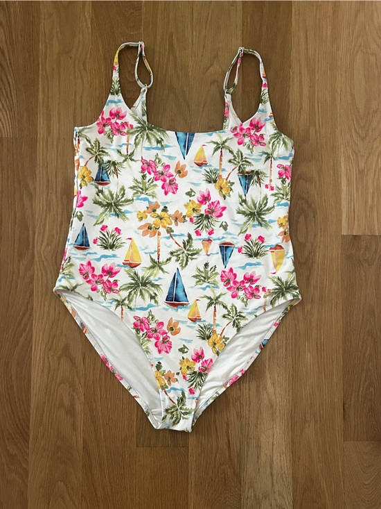Old Navy Other - Old Navy White Floral Tropical One-Piece Swimsuit with Pink & Blue Accents